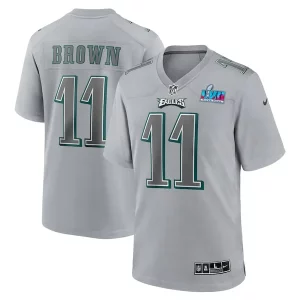 HighQuality A.J. Brown Philadelphia Eagles Nike Super Bowl LVII Patch Atmosphere Fashion Game Jersey Gray