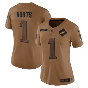 Outstanding Jalen Hurts Philadelphia Eagles Nike Women's 2023 Salute To Service Limited Jersey Brown